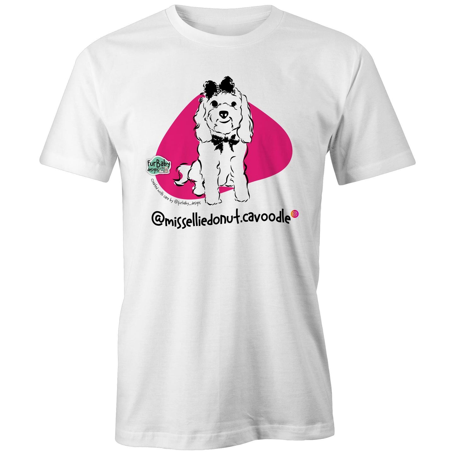 Ellie Donut - magenta, white tee