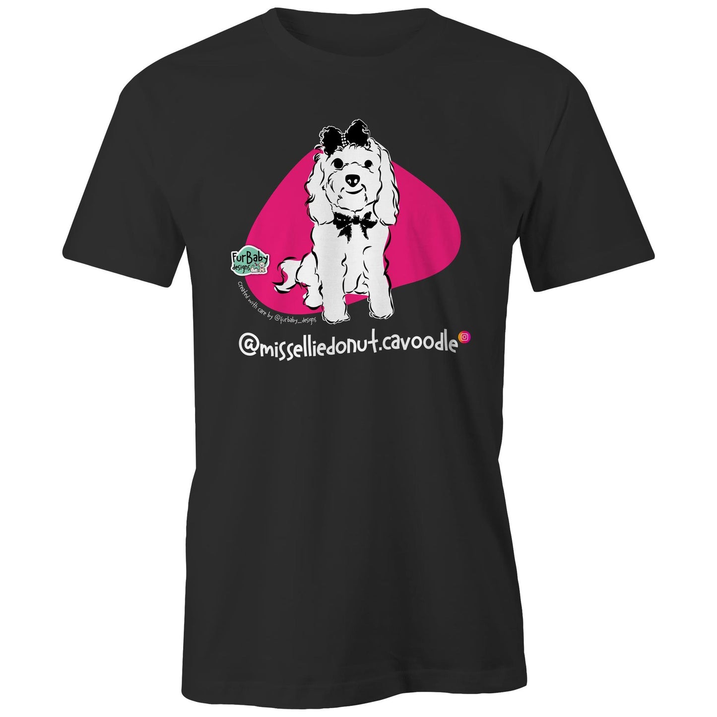 Ellie Donut - magenta, black tee