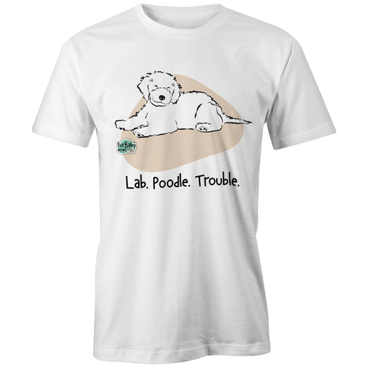 Labradoodle Dog - 'Lab. Poodle. Trouble.’