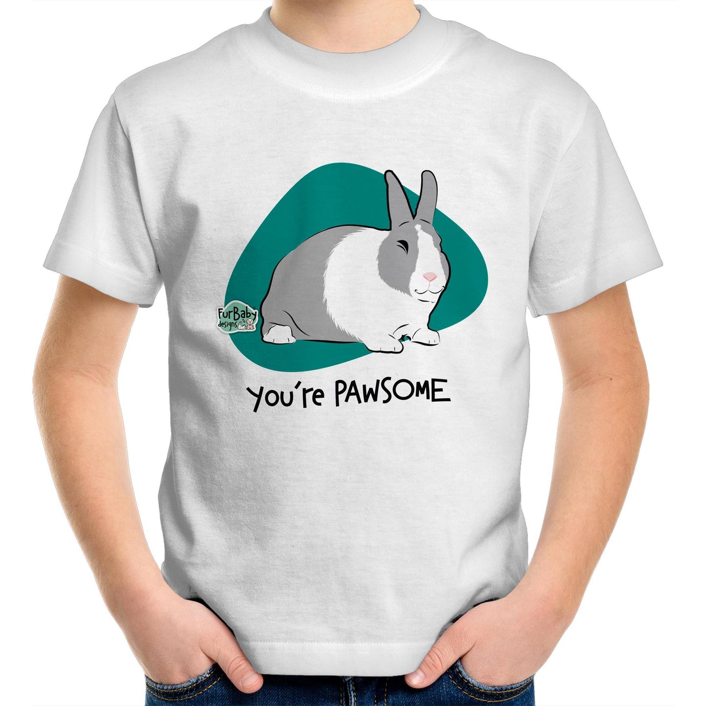 Kids T-Shirt Dutch Rabbit - "You're PAWSOME"