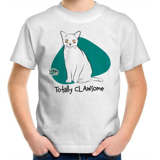 Kids T-Shirt Sketchy Burmese - "Totally CLAWsome"