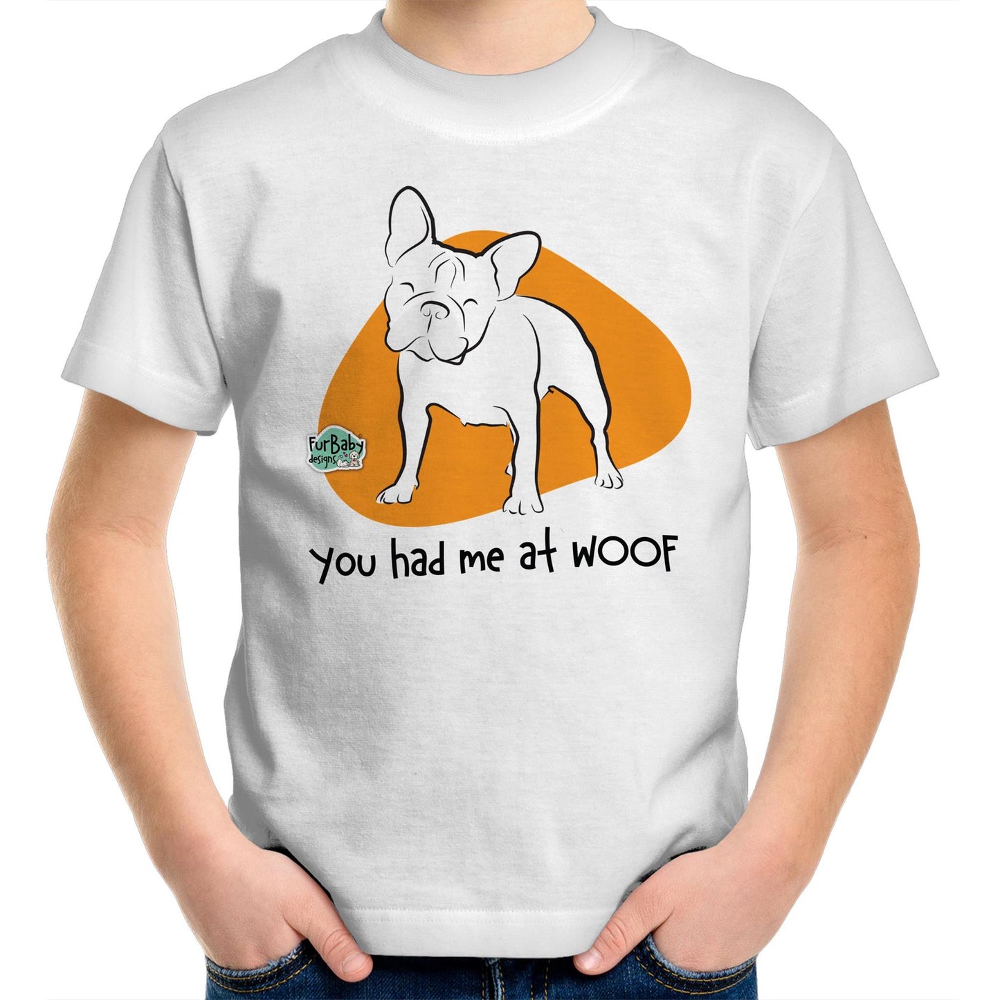 Kids T-Shirt Sketchy French Bulldog - "You had me at WOOF"