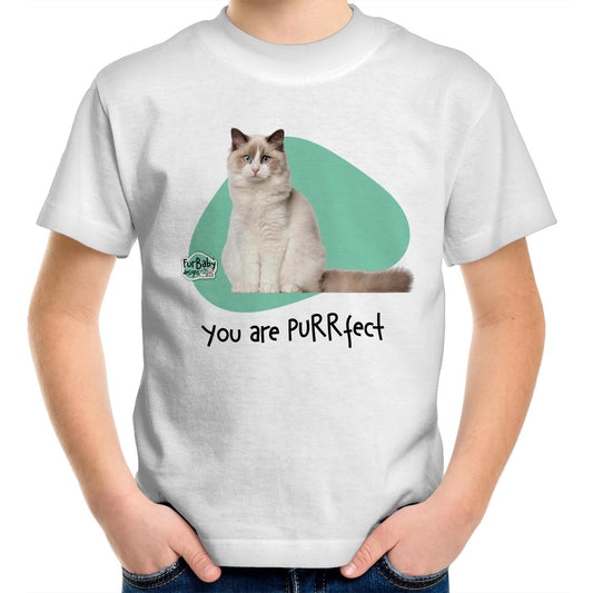 Kids T-Shirt Ragdoll Cat - "You are PURRfect" (imitari)